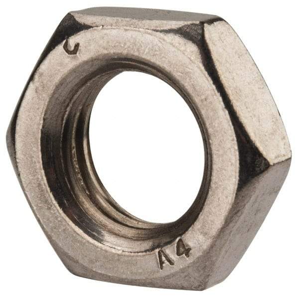 Value Collection - M16x2.00 Metric Coarse Stainless Steel Right Hand Hex Jam Nut - 24mm Across Flats, 8mm High, Uncoated - Eagle Tool & Supply