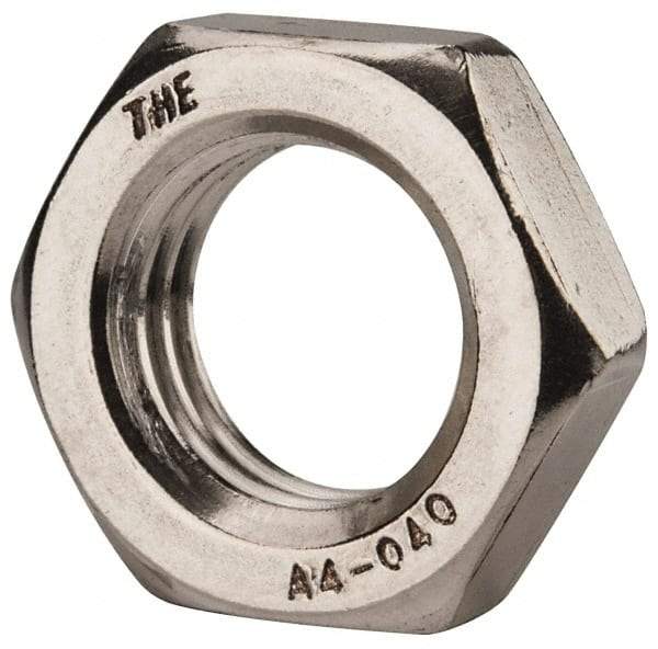 Value Collection - M20x2.50 Metric Coarse Stainless Steel Right Hand Hex Jam Nut - 30mm Across Flats, 10mm High, Uncoated - Eagle Tool & Supply