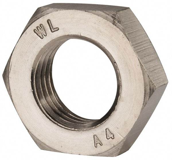 Value Collection - M27x3.00 Metric Coarse Stainless Steel Right Hand Hex Jam Nut - 41mm Across Flats, 13.5mm High, Uncoated - Eagle Tool & Supply