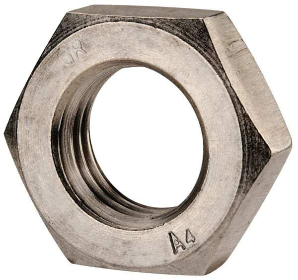 Value Collection - M30x3.50 Metric Coarse Stainless Steel Right Hand Hex Jam Nut - 46mm Across Flats, 15mm High, Uncoated - Eagle Tool & Supply