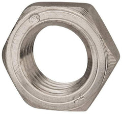 Value Collection - M36x4.00 Metric Coarse Stainless Steel Right Hand Hex Jam Nut - 55mm Across Flats, 18mm High, Uncoated - Eagle Tool & Supply