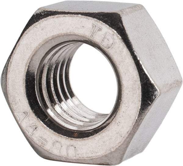 Value Collection - M10x1.50 Metric Coarse Stainless Steel Right Hand Heavy Hex Nut - 17mm Across Flats, 10mm High, Uncoated - Eagle Tool & Supply