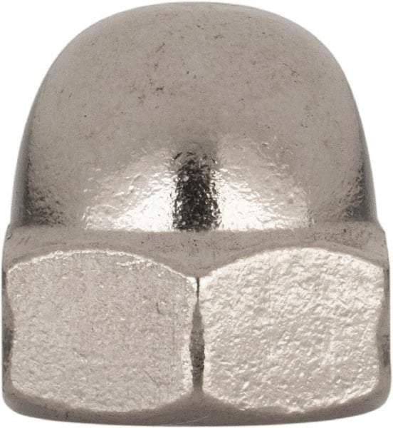 Value Collection - M10x1.5 Metric Coarse, 17mm Width Across Flats, Uncoated, Stainless Steel Acorn Nut - 18mm Overall Height, Austenitic A4, DIN 1587 - Eagle Tool & Supply