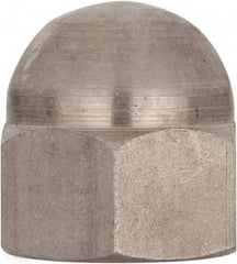 Value Collection - M18x2.5 Metric Coarse, 27mm Width Across Flats, Uncoated, Stainless Steel Acorn Nut - 32mm Overall Height, Austenitic A4, DIN 1587 - Eagle Tool & Supply