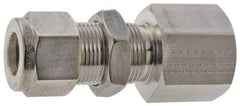 Parker - 1/4" OD, Stainless Steel Bulkhead Female Connector - -425 to 1,200°F, 3/4" Hex, Comp x FNPT Ends - Eagle Tool & Supply