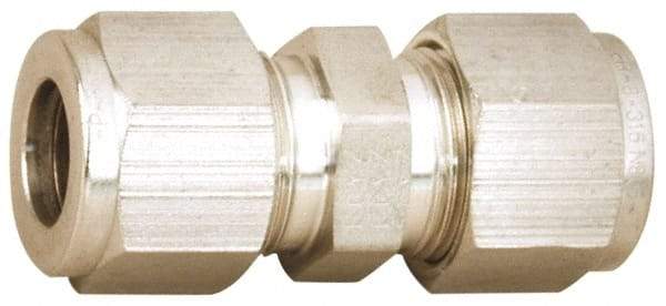 Parker - 3/16" OD, Stainless Steel Union - -425 to 1,200°F, 7/16" Hex, Comp x Comp Ends - Eagle Tool & Supply