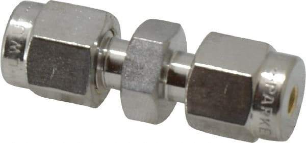 Parker - 1/8" OD, Stainless Steel Union - -425 to 1,200°F, 7/16" Hex, Comp x Comp Ends - Eagle Tool & Supply