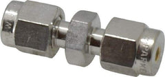 Parker - 1/8" OD, Stainless Steel Union - -425 to 1,200°F, 7/16" Hex, Comp x Comp Ends - Eagle Tool & Supply