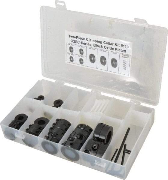 Climax Metal Products - Shaft & Collar Clamp Kits Type: Two Piece Split Collar Kit Material: Mild Steel-Black Oxide Plated - Eagle Tool & Supply