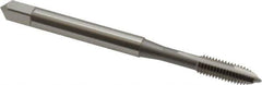 OSG - M4.5x0.75 Metric Coarse, 2 Flute, Bright Finish, High Speed Steel Spiral Point Tap - Plug Chamfer, Right Hand Thread, 2-3/8" OAL, 7/8" Thread Length, 0.194" Shank Diam, Series 142 - Exact Industrial Supply