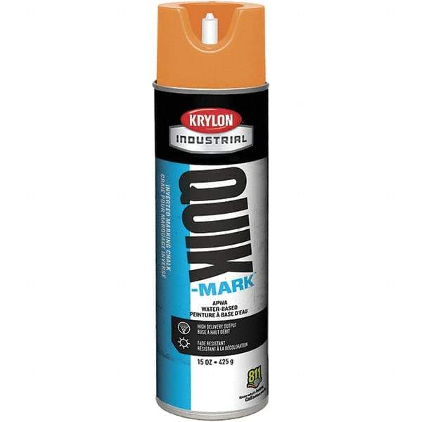 Krylon - 20 fl oz Orange Marking Paint - 664' Coverage at 1" Wide, Water-Based Formula - Eagle Tool & Supply