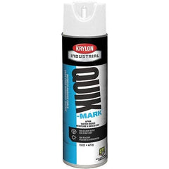 Krylon - 20 fl oz White Marking Paint - 600' Coverage at 1" Wide, Water-Based Formula - Eagle Tool & Supply