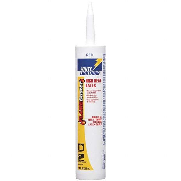 White Lightning - 10 oz Cartridge Red Acrylic & Latex Caulk - 1380°F Max Operating Temp - Eagle Tool & Supply