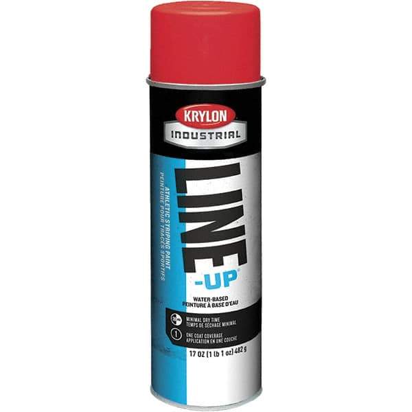 Krylon - 20 fl oz Red Striping Paint - 602' Coverage at 2" Wide, Water-Based Formula - Eagle Tool & Supply
