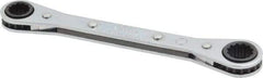 Proto - 3/8" x 7/16" 12 Point Reversible Ratcheting Box Wrench - Double End, 1-5/8" Head Diam x 1/2" Head Thickness, 5-1/2" OAL, Steel, Chrome Finish - Eagle Tool & Supply