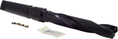 Allied Machine and Engineering - Series 2, 1 to 1-3/8" Diam, 4MT Taper Shank, Helical Flute Spade Drill - 5-3/8" Max Depth, 6-63/64" Body Length, 11-3/8" OAL, Standard Length, Through Coolant - Eagle Tool & Supply