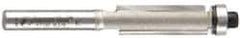 Amana Tool - 3/8" Cut Diam, 1" Length of Cut, 2 Flute Flush Trim Edge Profile Router Bit - Carbide-Tipped, 1/4" Shank Diam, 2-5/8" OAL, Uncoated - Eagle Tool & Supply