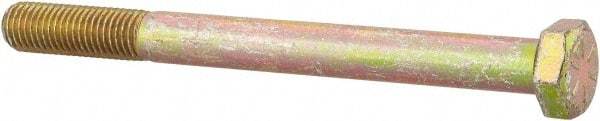 Value Collection - 5/16-24 UNF, 3-1/2" Length Under Head Hex Head Cap Screw - Partially Threaded, Grade 8 Alloy Steel, Zinc Yellow Dichromate Finish, 1/2" Hex - Eagle Tool & Supply