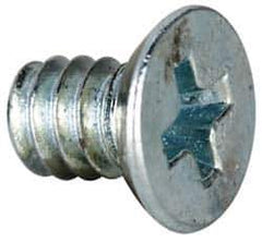 Value Collection - #4-40 UNC, 3/16" OAL Phillips Drive Machine Screw - Flat Undercut Head, Grade J82 Steel, Zinc-Plated Finish, Without Washer - Eagle Tool & Supply