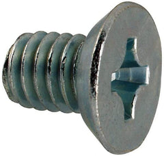 Value Collection - 5/16-18 UNC, 1/2" OAL Phillips Drive Machine Screw - Flat Undercut Head, Grade J82 Steel, Zinc-Plated Finish, Without Washer - Eagle Tool & Supply