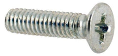 Value Collection - M2.5x0.45 Metric Coarse, 10mm OAL Phillips Drive Machine Screw - Flat Head, Grade 4.8 Steel, Zinc-Plated Finish, Without Washer - Eagle Tool & Supply