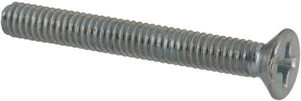 Value Collection - M2.5x0.45 Metric Coarse, 20mm OAL Phillips Drive Machine Screw - Flat Head, Grade 4.8 Steel, Zinc-Plated Finish, Without Washer - Eagle Tool & Supply
