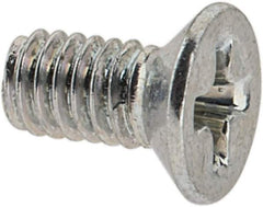 Value Collection - M2.5x0.45 Metric Coarse, 5mm OAL Phillips Drive Machine Screw - Flat Head, Grade 4.8 Steel, Zinc-Plated Finish, Without Washer - Eagle Tool & Supply