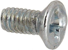 Value Collection - M2.5x0.45 Metric Coarse, 6mm OAL Phillips Drive Machine Screw - Flat Head, Grade 4.8 Steel, Zinc-Plated Finish, Without Washer - Eagle Tool & Supply