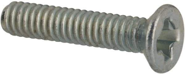 Value Collection - M2x0.40 Metric Coarse, 10mm OAL Phillips Drive Machine Screw - Flat Head, Grade 4.8 Steel, Zinc-Plated Finish, Without Washer - Eagle Tool & Supply