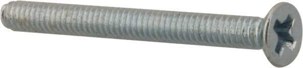 Value Collection - M2x0.40 Metric Coarse, 20mm OAL Phillips Drive Machine Screw - Flat Head, Grade 4.8 Steel, Zinc-Plated Finish, Without Washer - Eagle Tool & Supply