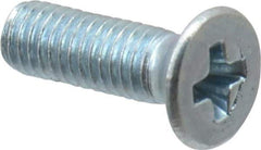 Value Collection - M3x0.50 Metric Coarse, 10mm OAL Phillips Drive Machine Screw - Flat Head, Grade 4.8 Steel, Zinc-Plated Finish, Without Washer - Eagle Tool & Supply