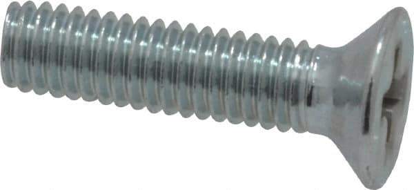 Value Collection - M3x0.50 Metric Coarse, 12mm OAL Phillips Drive Machine Screw - Flat Head, Grade 4.8 Steel, Zinc-Plated Finish, Without Washer - Eagle Tool & Supply