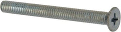 Value Collection - M3x0.50 Metric Coarse, 30mm OAL Phillips Drive Machine Screw - Flat Head, Grade 4.8 Steel, Zinc-Plated Finish, Without Washer - Eagle Tool & Supply
