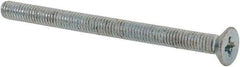 Value Collection - M3x0.50 Metric Coarse, 40mm OAL Phillips Drive Machine Screw - Flat Head, Grade 4.8 Steel, Zinc-Plated Finish, Without Washer - Eagle Tool & Supply