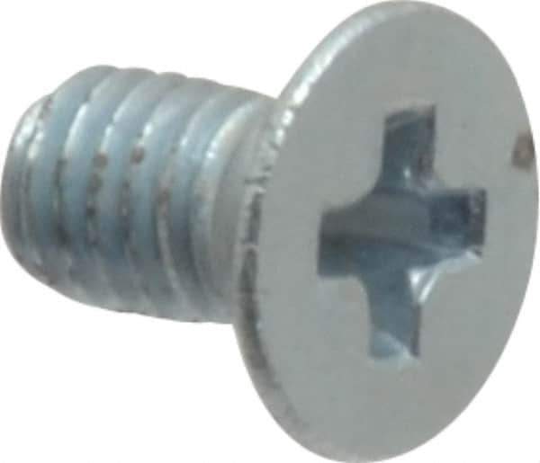 Value Collection - M3x0.50 Metric Coarse, 5mm OAL Phillips Drive Machine Screw - Flat Head, Grade 4.8 Steel, Zinc-Plated Finish, Without Washer - Eagle Tool & Supply