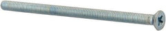 Value Collection - M3x0.50 Metric Coarse, 50mm OAL Phillips Drive Machine Screw - Flat Head, Grade 4.8 Steel, Zinc-Plated Finish, Without Washer - Eagle Tool & Supply