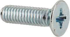 Value Collection - M4x0.70 Metric Coarse, 14mm OAL Phillips Drive Machine Screw - Flat Head, Grade 4.8 Steel, Zinc-Plated Finish, Without Washer - Eagle Tool & Supply