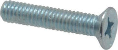 Value Collection - M4x0.70 Metric Coarse, 20mm OAL Phillips Drive Machine Screw - Flat Head, Grade 4.8 Steel, Zinc-Plated Finish, Without Washer - Eagle Tool & Supply