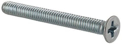 Value Collection - M4x0.70 Metric Coarse, 35mm OAL Phillips Drive Machine Screw - Flat Head, Grade 4.8 Steel, Zinc-Plated Finish, Without Washer - Eagle Tool & Supply