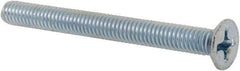 Value Collection - M4x0.70 Metric Coarse, 40mm OAL Phillips Drive Machine Screw - Flat Head, Grade 4.8 Steel, Zinc-Plated Finish, Without Washer - Eagle Tool & Supply