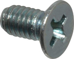 Value Collection - M4x0.70 Metric Coarse, 8mm OAL Phillips Drive Machine Screw - Flat Head, Grade 4.8 Steel, Zinc-Plated Finish, Without Washer - Eagle Tool & Supply