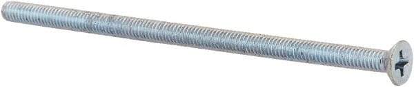 Value Collection - M4x0.70 Metric Coarse, 80mm OAL Phillips Drive Machine Screw - Flat Head, Grade 4.8 Steel, Zinc-Plated Finish, Without Washer - Eagle Tool & Supply