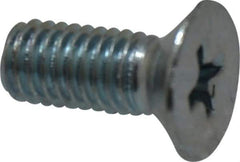 Value Collection - M5x0.80 Metric Coarse, 12mm OAL Phillips Drive Machine Screw - Flat Head, Grade 4.8 Steel, Zinc-Plated Finish, Without Washer - Eagle Tool & Supply