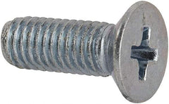 Value Collection - M5x0.80 Metric Coarse, 14mm OAL Phillips Drive Machine Screw - Flat Head, Grade 4.8 Steel, Zinc-Plated Finish, Without Washer - Eagle Tool & Supply