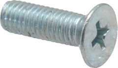 Value Collection - M5x0.80 Metric Coarse, 16mm OAL Phillips Drive Machine Screw - Flat Head, Grade 4.8 Steel, Zinc-Plated Finish, Without Washer - Eagle Tool & Supply