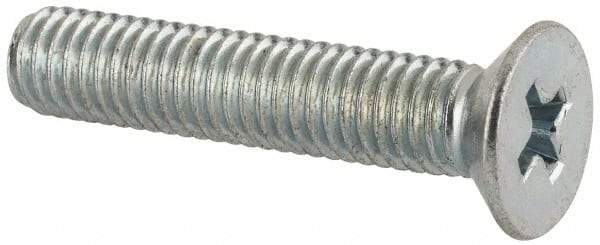 Value Collection - M5x0.80 Metric Coarse, 25mm OAL Phillips Drive Machine Screw - Flat Head, Grade 4.8 Steel, Zinc-Plated Finish, Without Washer - Eagle Tool & Supply