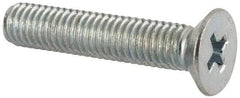 Value Collection - M5x0.80 Metric Coarse, 25mm OAL Phillips Drive Machine Screw - Flat Head, Grade 4.8 Steel, Zinc-Plated Finish, Without Washer - Eagle Tool & Supply