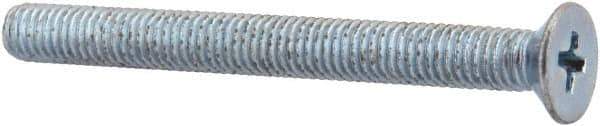 Value Collection - M5x0.80 Metric Coarse, 50mm OAL Phillips Drive Machine Screw - Flat Head, Grade 4.8 Steel, Zinc-Plated Finish, Without Washer - Eagle Tool & Supply