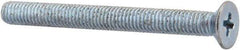 Value Collection - M5x0.80 Metric Coarse, 50mm OAL Phillips Drive Machine Screw - Flat Head, Grade 4.8 Steel, Zinc-Plated Finish, Without Washer - Eagle Tool & Supply