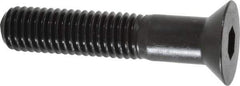 Made in USA - 1/4-20 UNC Hex Socket Drive, 82° Flat Screw - Alloy Steel, Black Oxide Finish, Partially Threaded, 1-3/4" OAL - Eagle Tool & Supply